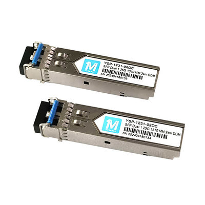 Волоконно-оптические передатчики 1.25G Duplex 1310nm LC Connector DDM 1000BASE MMF/SMF Вставляемый SFP-передатчик на расстояние 2 км