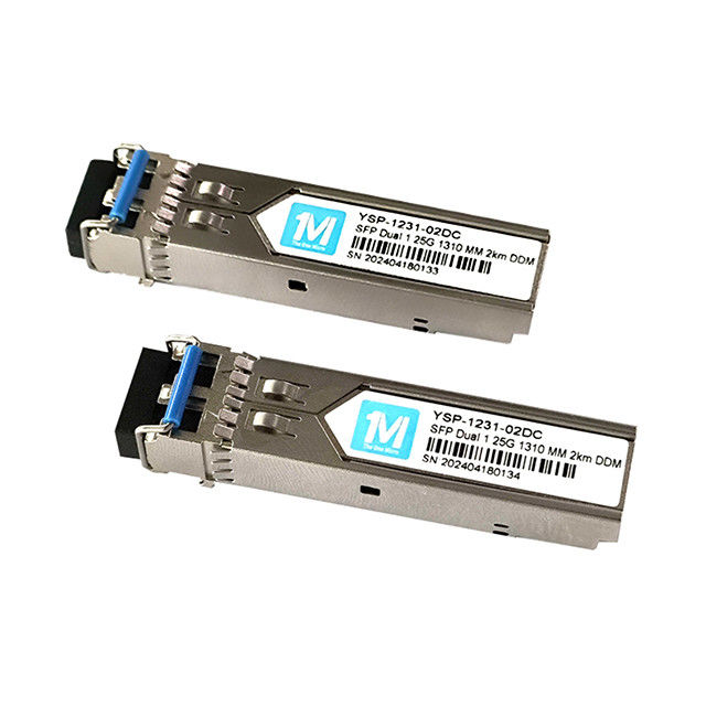Волоконно-оптические передатчики 1.25G Duplex 1310nm LC Connector DDM 1000BASE MMF/SMF Вставляемый SFP-передатчик на расстояние 2 км