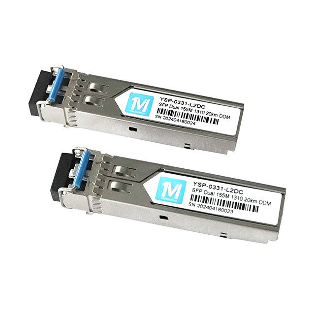 Длинноугольный 155M Дуплекс 20km 1310nm LC Connector DDM 100BASE SMF Модуль волоконно-оптического питания