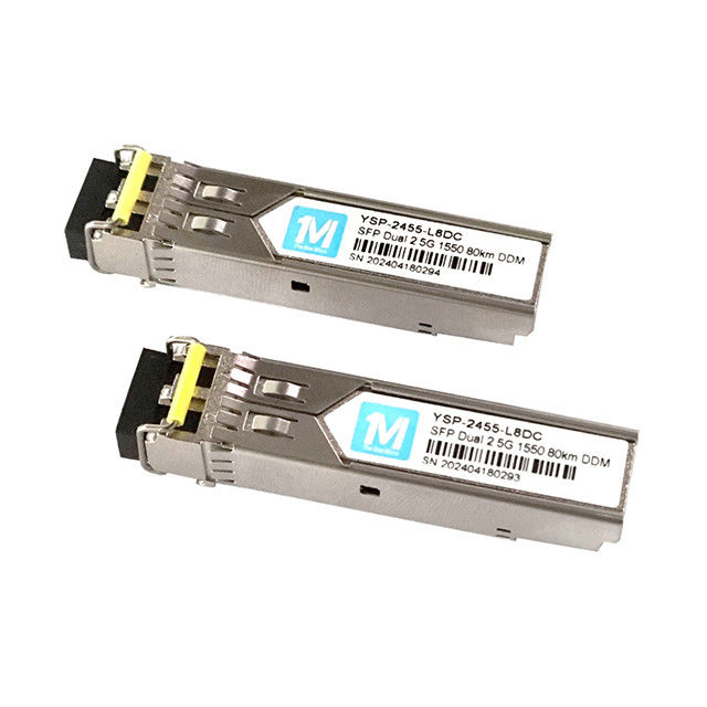 Скорость передачи данных 2.5G Duplex 80km 1550nm LC Connector DDM Включимый SFP-передатчик для волоконно-оптических передатчиков на большие расстояния