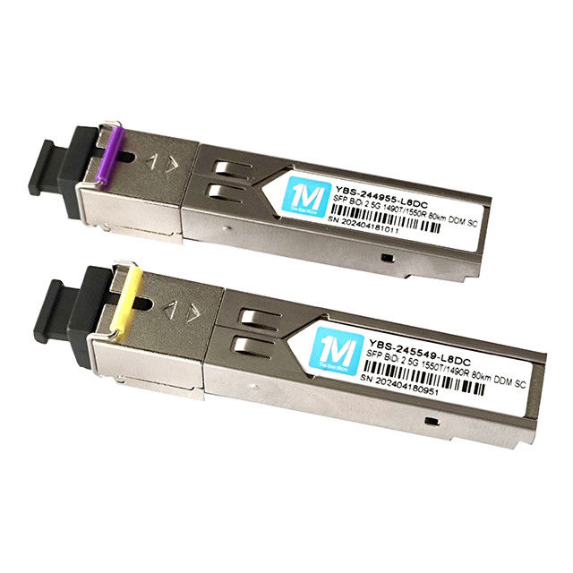 Тип волокон SMF 2.5G BIDI 80km 1490nm/1550nm SC соединитель DDM WDM Simplex оптический модуль Передатчик SFP Модуль Время 3 года