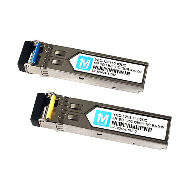 Волоконно-оптические приемники 1.25G BIDI 3km 1310nm/1550nm LC Connector DDM WDM Simplex Optical Module Transceiver SFP Module