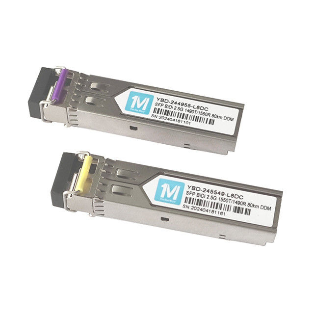 2.5G BIDI LC 80km 1490nm/1550nm DDM WDM Simplex Fiber Optic Transceiver SFP Модуль для быстрого и стабильного сетевого соединения
