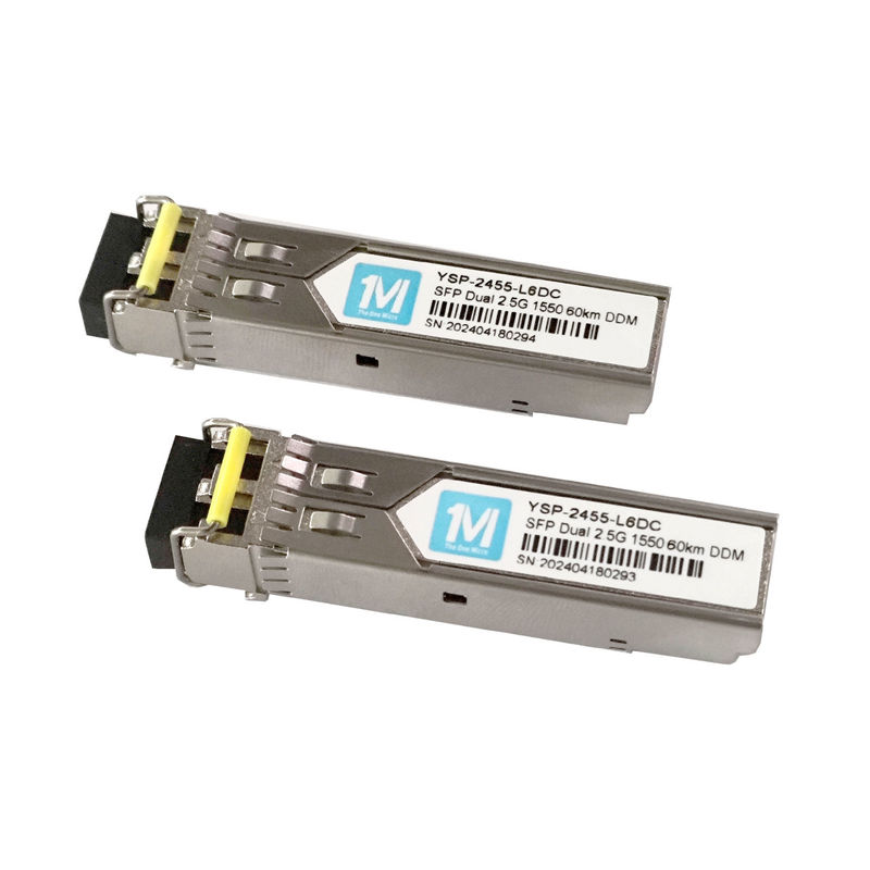Дистанция 60 км 2.5G Duplex 1550nm LC Connector DDM SMF Модуль волоконно-оптического ввода SFP-передатчик для сети пропускной способности