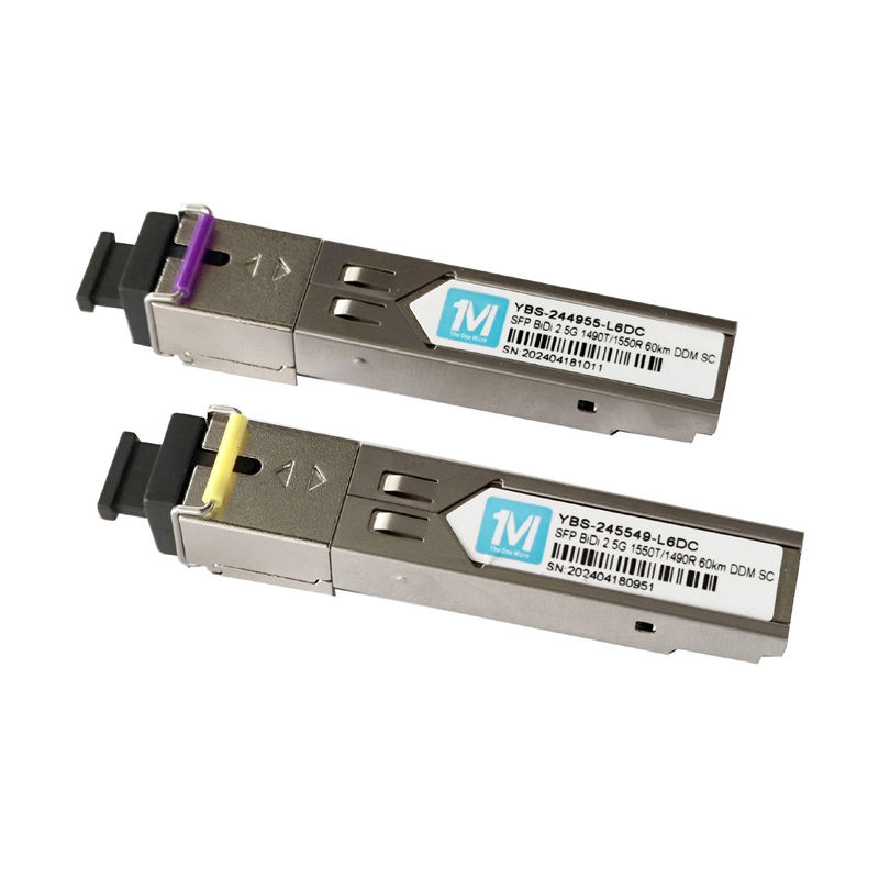 Сеть POE длина волны 1490nm/1550nm SC соединитель DDM WDM Simplex оптический модуль Передатчик SFP модуль 2.5G BIDI 60 км