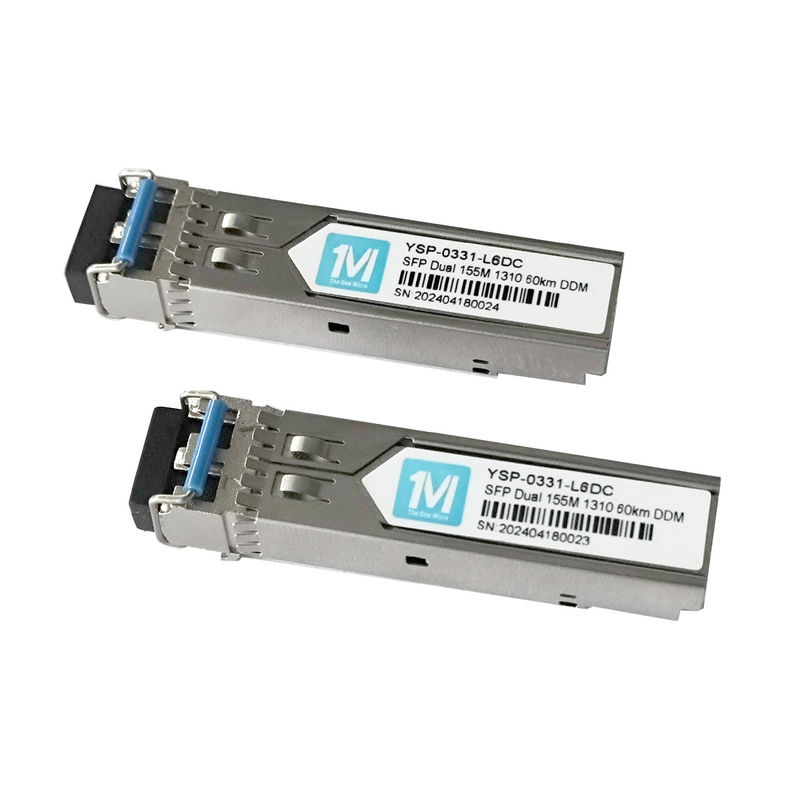 155M Duplex LC Connector DDM 100BASE SMF Модуль волоконно-оптического питания Включаемый SFP-передатчик для сети TCP 60km 1310nm Модуль