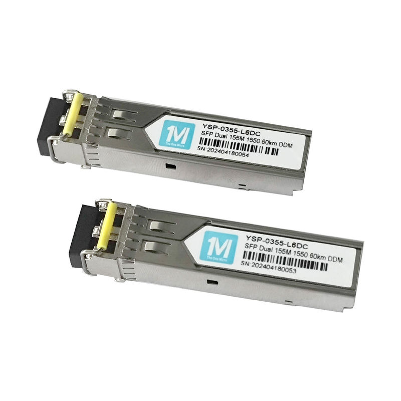 Сетевая связь 155M Duplex 60km 1550nm LC Connector DDM 100BASE SMF Модуль волоконно-оптического питания