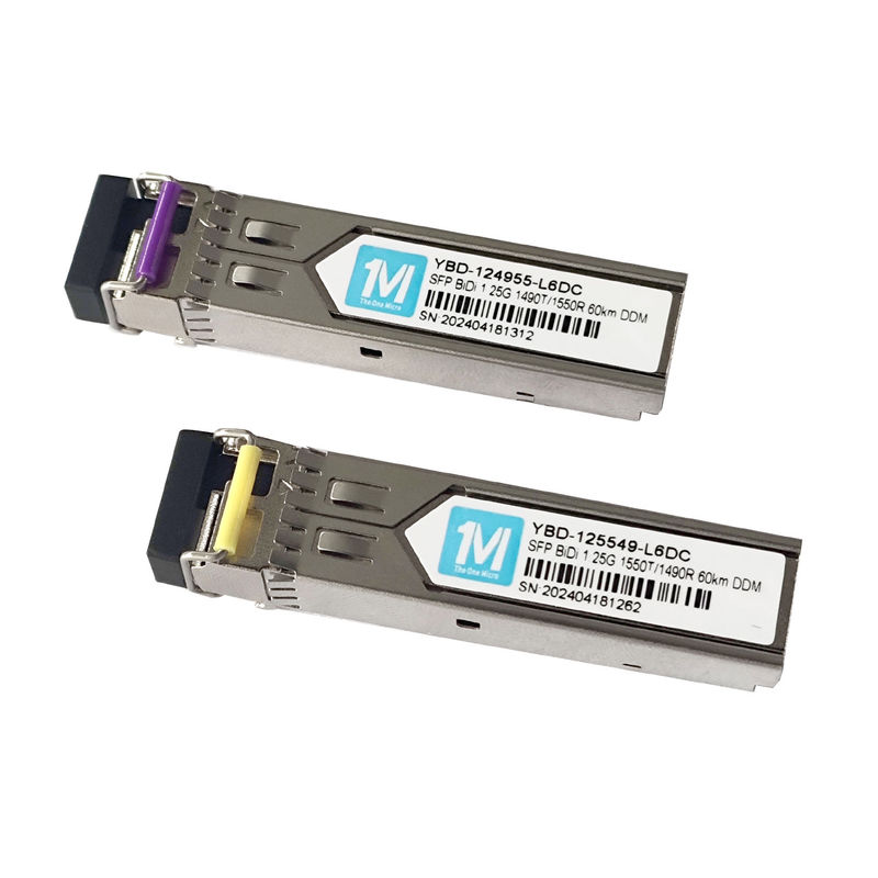 1.25G BIDI 60km 1490nm/1550nm LC Connector DDM WDM Simplex Optical Module Transceiver SFP Module для скоростных сетей FTTX